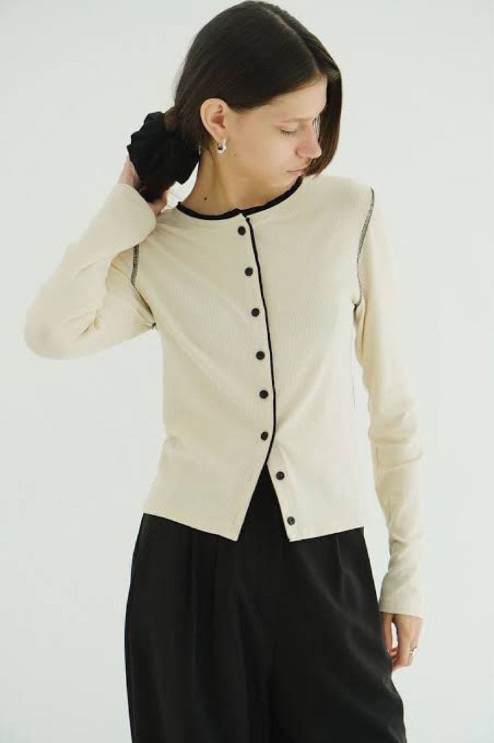 【CLANE】W FACE BICOLOR CARDIGAN