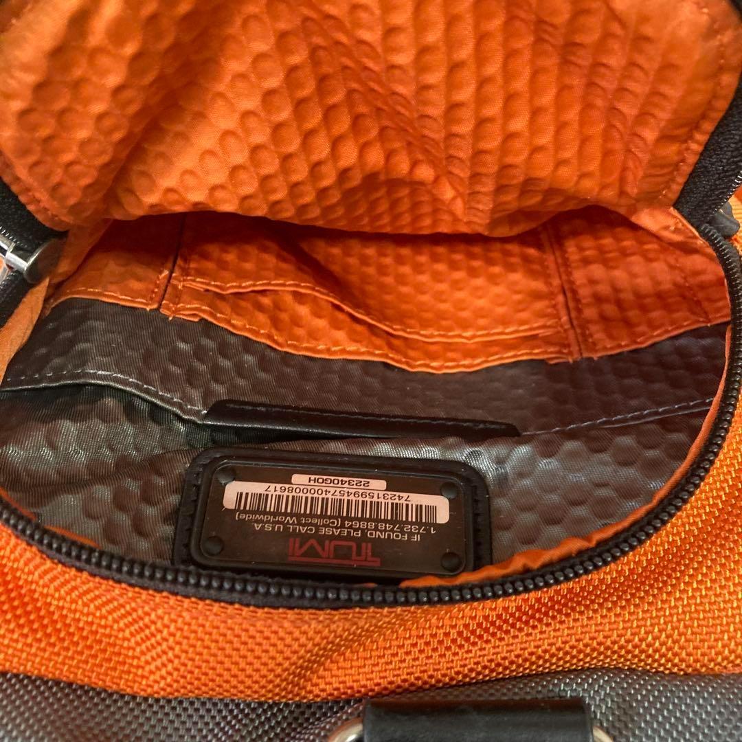 トゥミ　TUMI　ボストンバッグ　オレンジ　ネームタグ　ビジネス　2way