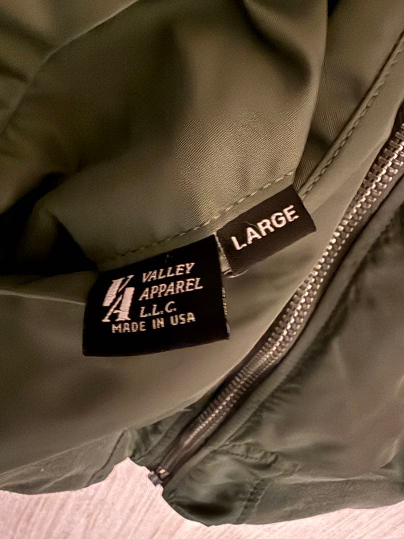 VALLEY APPAREL MA-1フライトジャケット オリーブグリーン