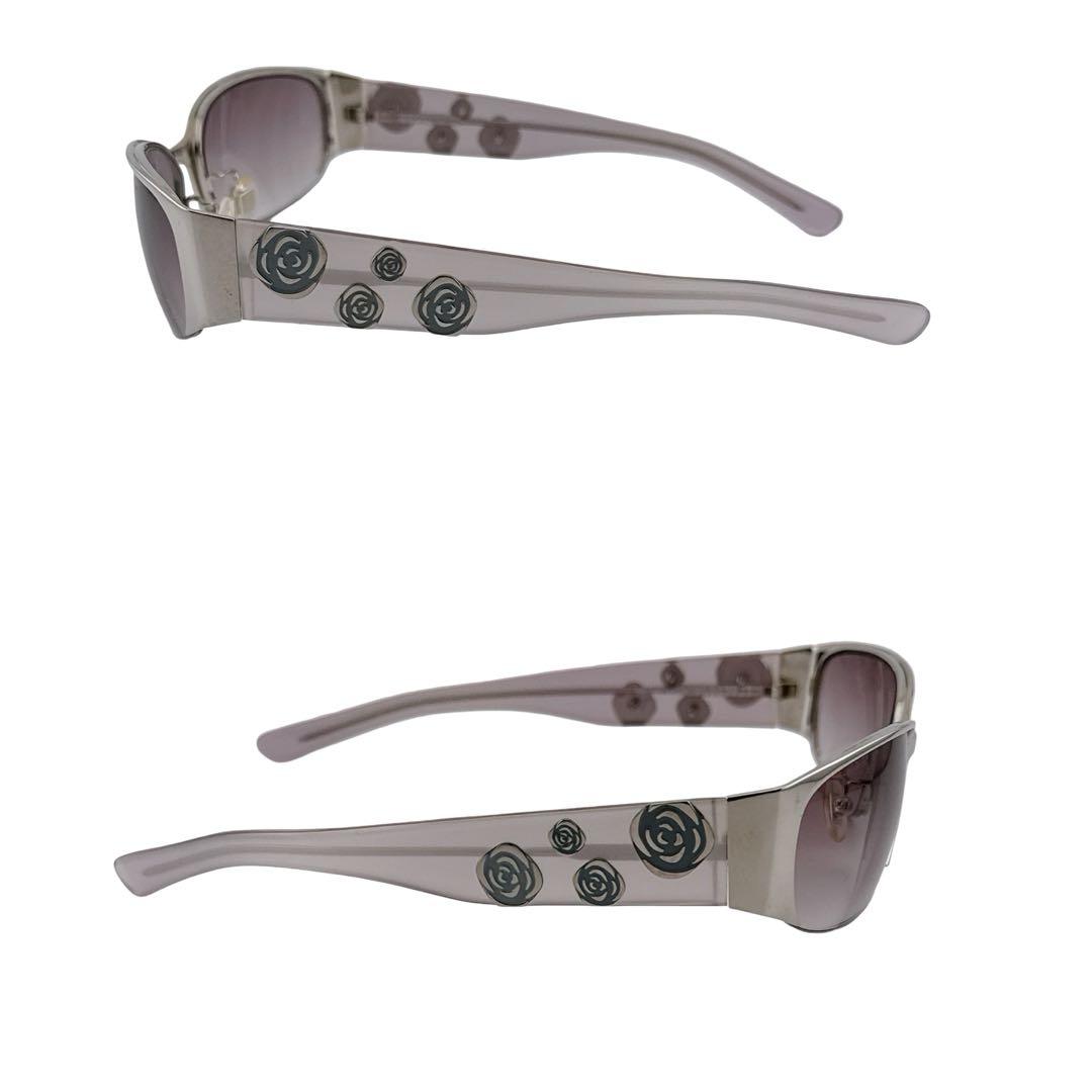 ミュウミュウ 度無し サングラス パープル シルバー ローズ 薔薇 ケース付