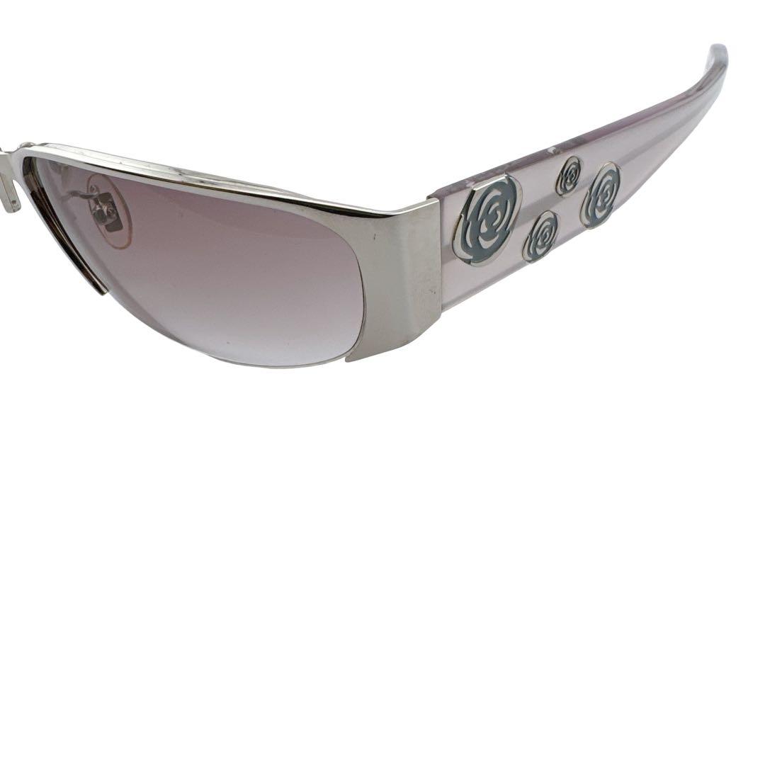 ミュウミュウ 度無し サングラス パープル シルバー ローズ 薔薇 ケース付