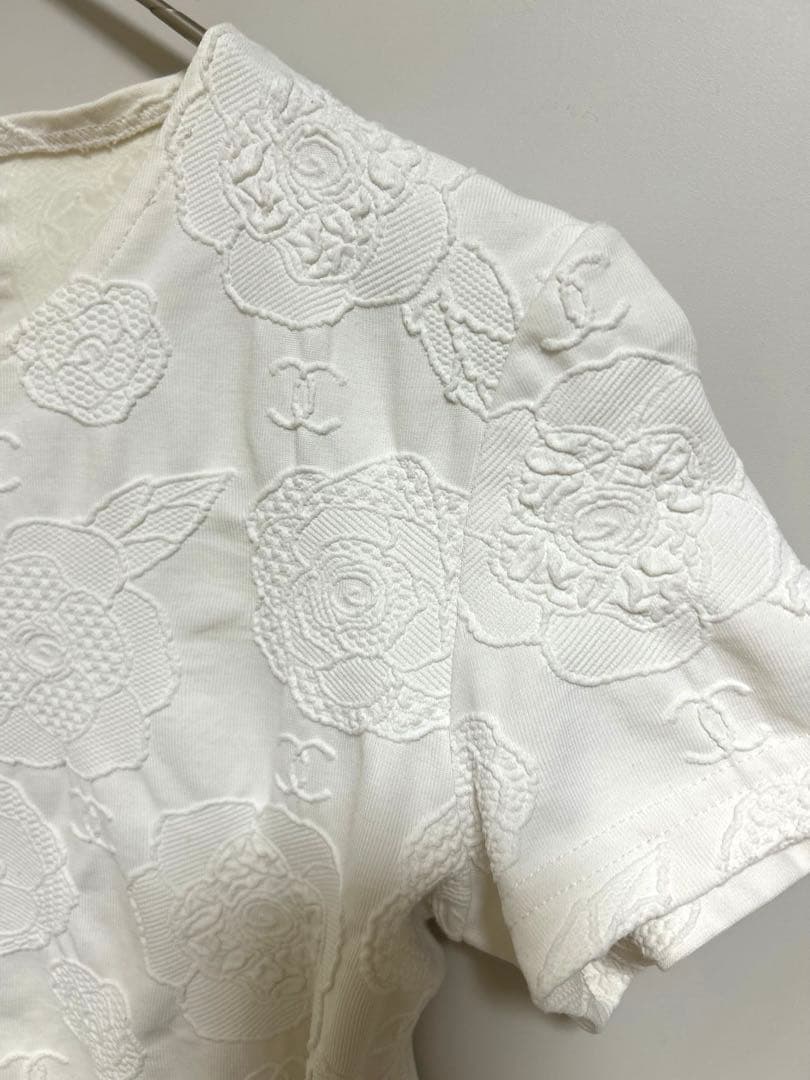 CHANEL シャネル カメリア ココマーク デザイン 半袖 Tシャツ M相当