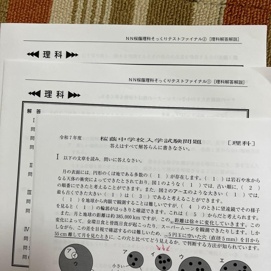 NN桜蔭正月特訓、直前期プリント