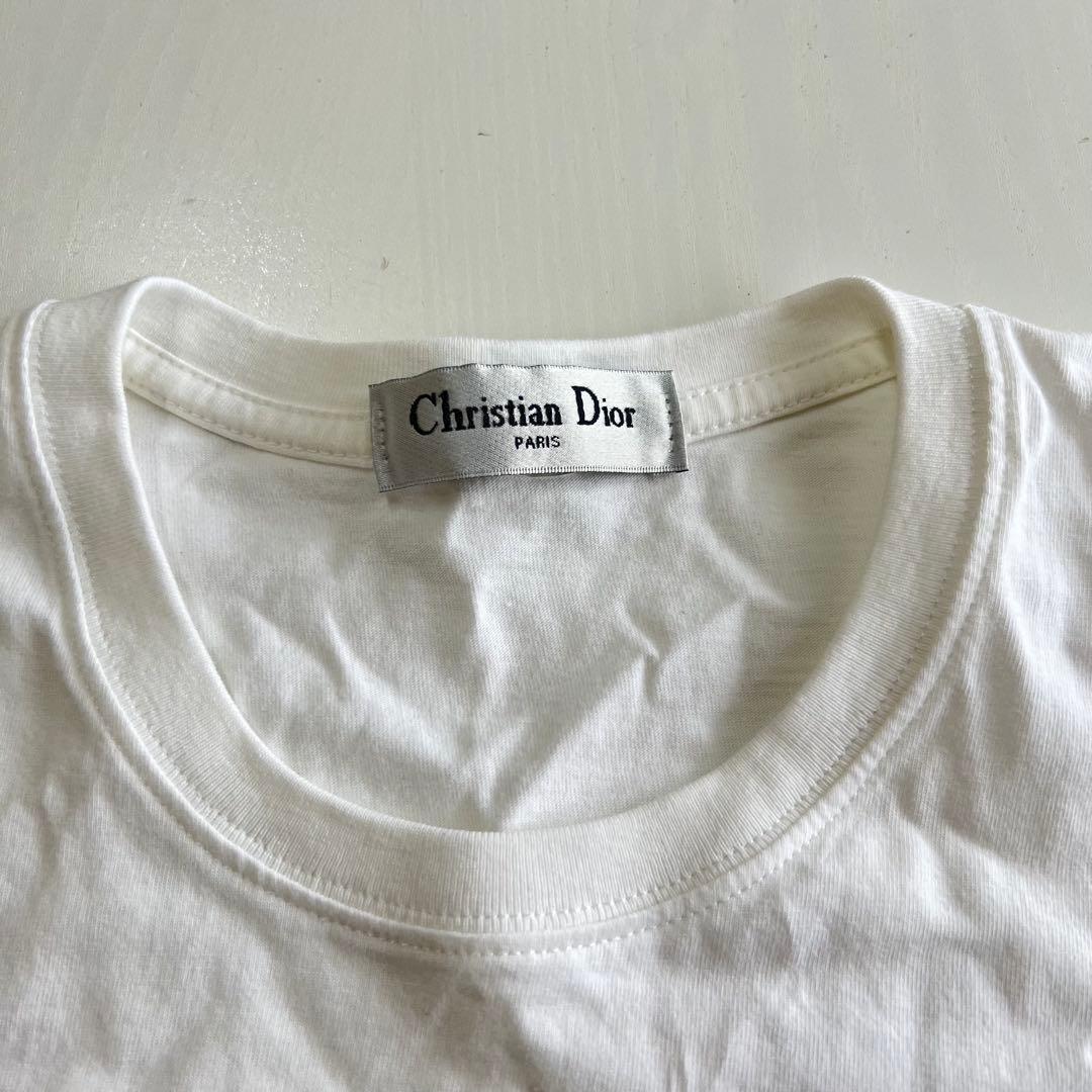 美品　クリスチャンディオール　Tシャツ　ホワイト　Mサイズ　ロゴ　シンプル
