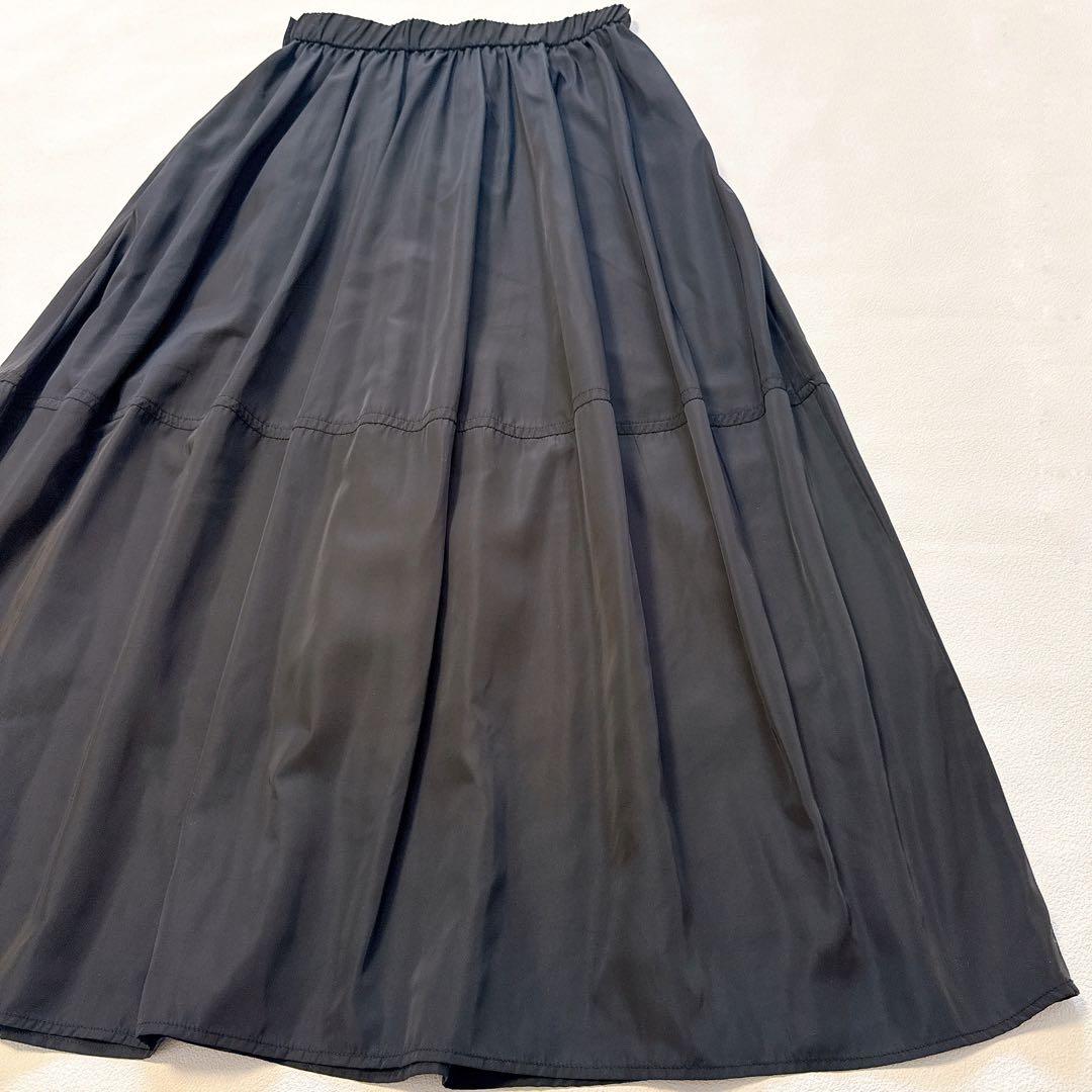 ジャーナルスタンダード 25SS シックタフタコクーンギャザースカート 38 黒