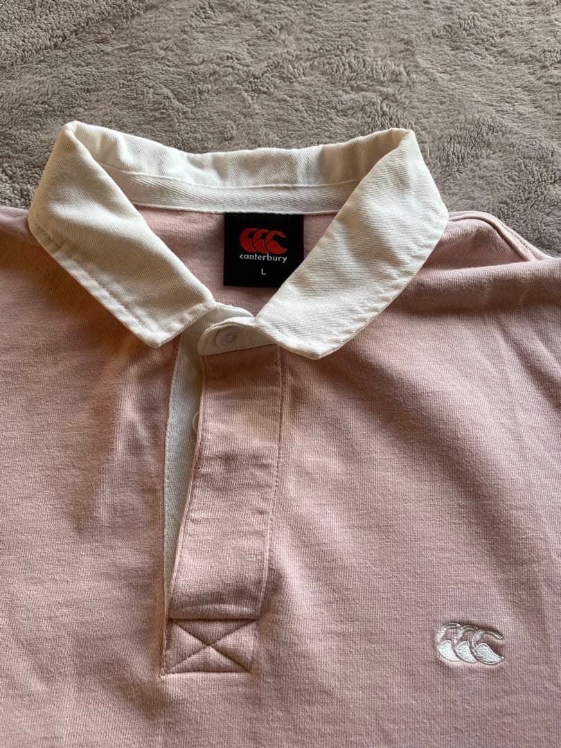 【美品】Canterbury 長袖ラガーシャツ L ピンク