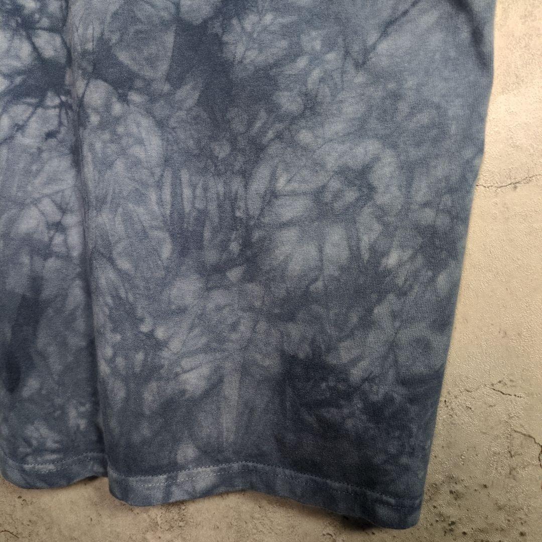 THE MOUNTAIN 狼 ビッグプリント タイダイTシャツ XL ブルー 青