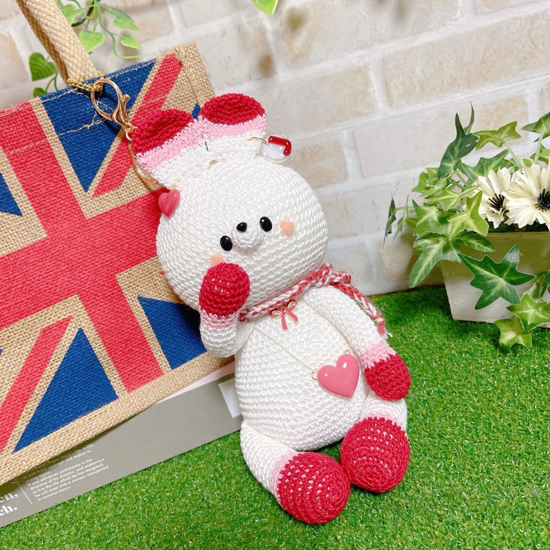 あみぐるみ　ハートポシェットのキュートレトロんなPUUCUうさちゃん【特別価格】