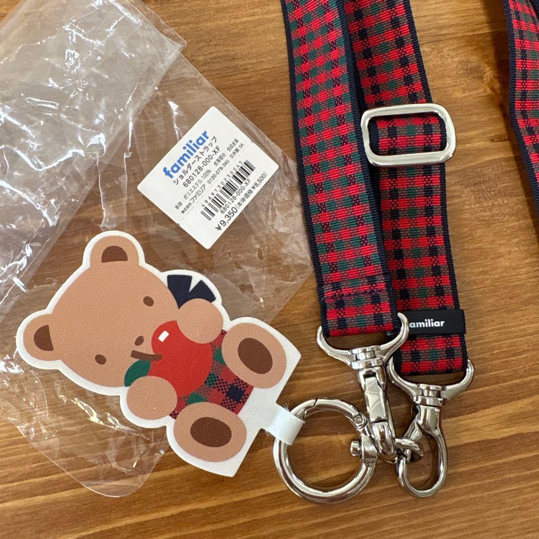 z*u様 【美品】familiar スマホショルダーストラップ RED