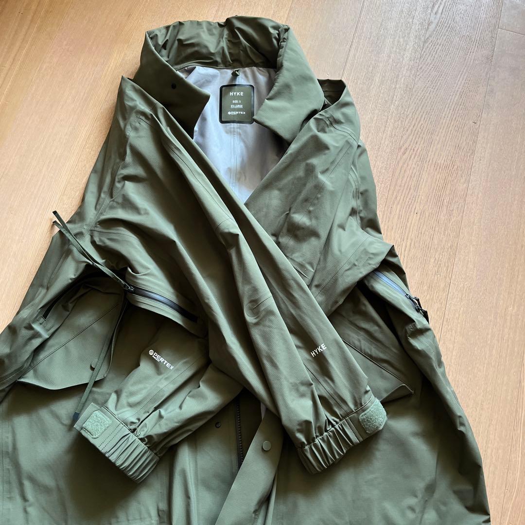 【美品】HYKE ハイク PERTEX シェルコート サイズ5 XXL カーキ