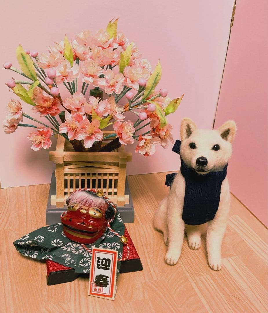羊毛フェルト　獅子舞犬　柴犬