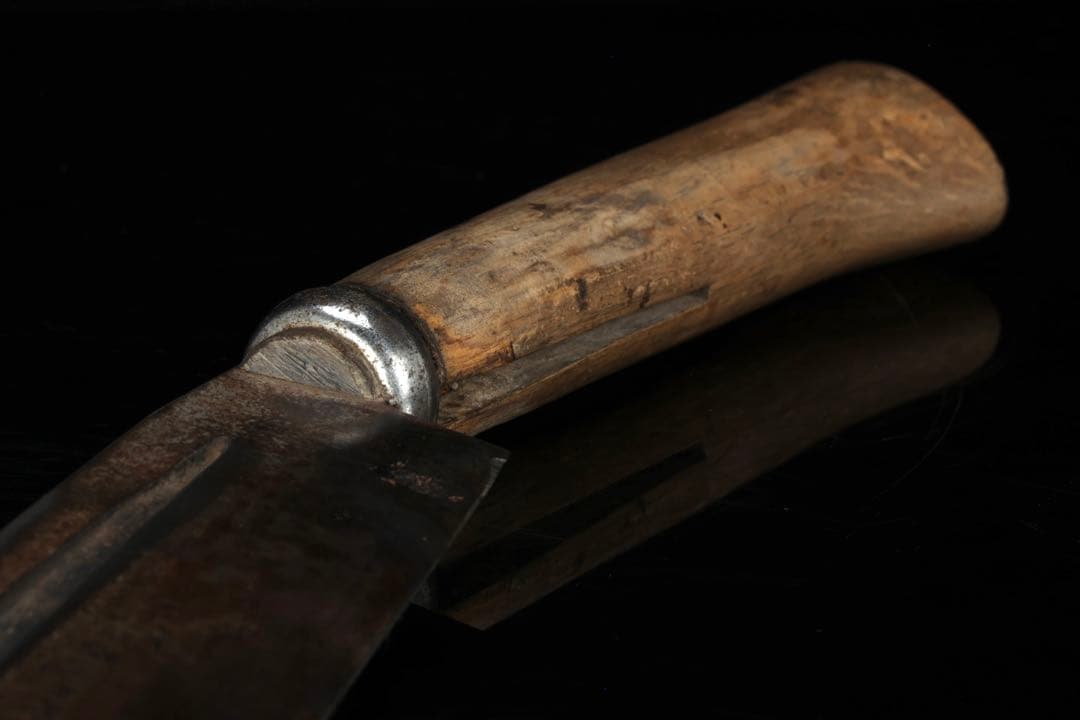 【土佐 長雲斉正光】時代物 古鉈 ナタ 腰鉈 全長35cm 鍛冶 刃物 古道具