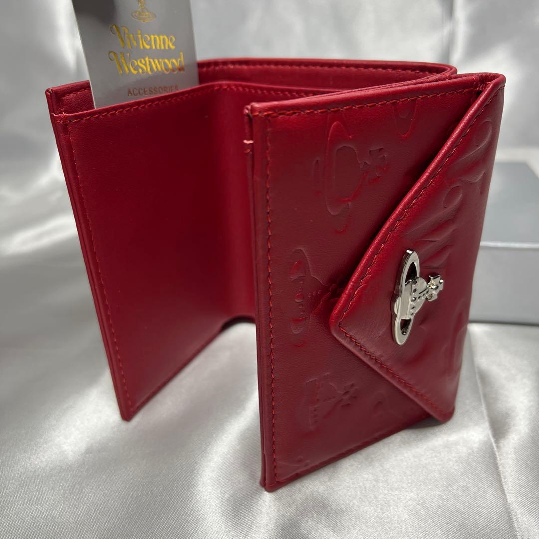 新品VivienneWestwood 赤 レッド ヴィヴィアン内装 三つ折り財布