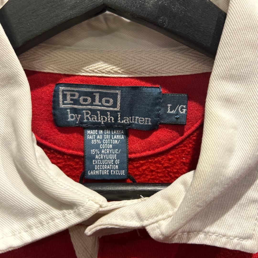 #889 POLO ralph lauren ラガーシャツ　L 古着