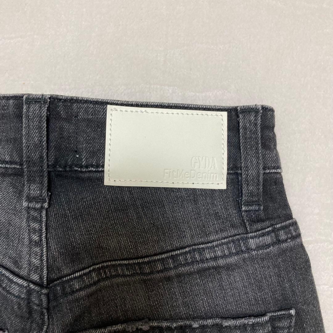 ジェイダ ハイウエストthigh highダメージデニムパンツ ブラック XS