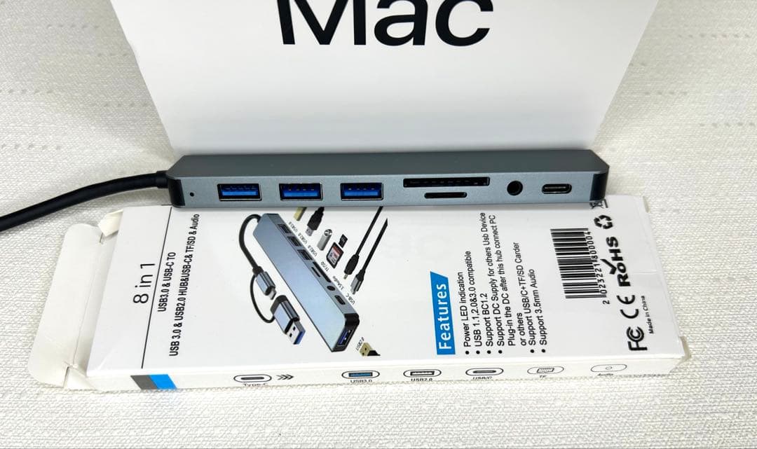Mac Mini M4 & USBハブ 8 in 1の 2点セット