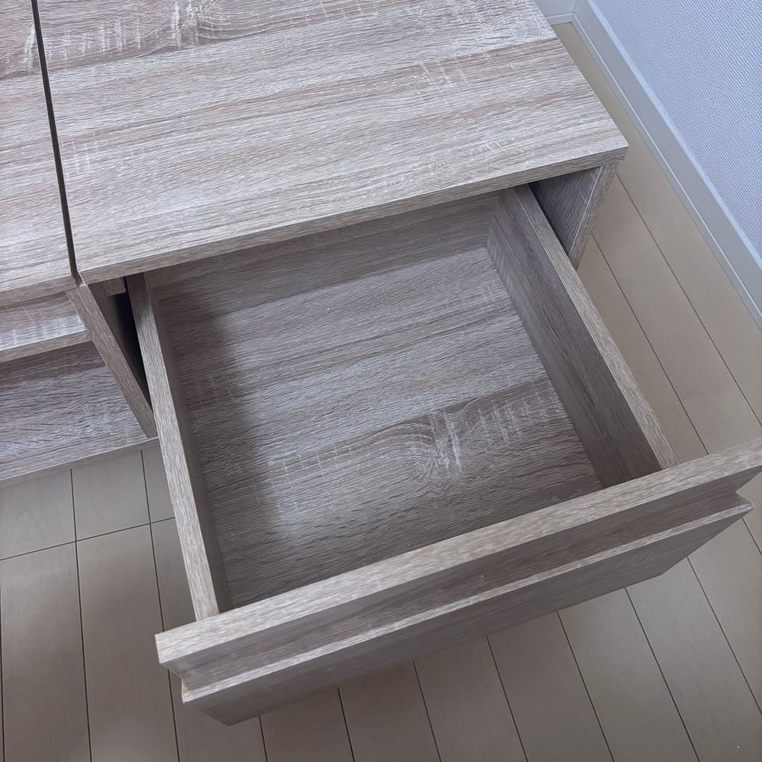 《完成品》LOWYA テーブルドレッサー　ロータイプ鏡台　収納
