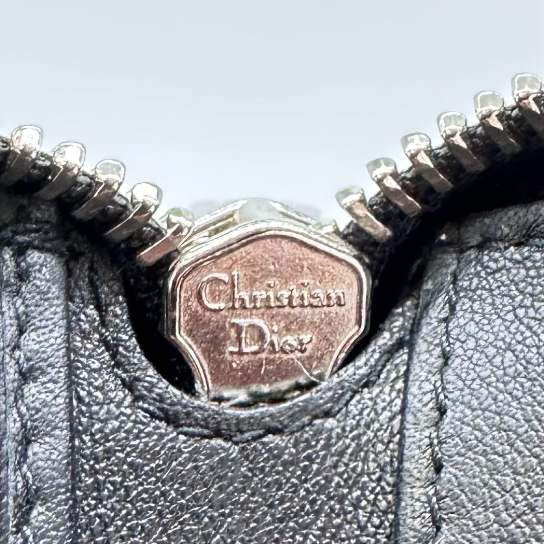 美品✨Dior レディディオール カナージュ 財布 ラウンドジップ パテント 黒
