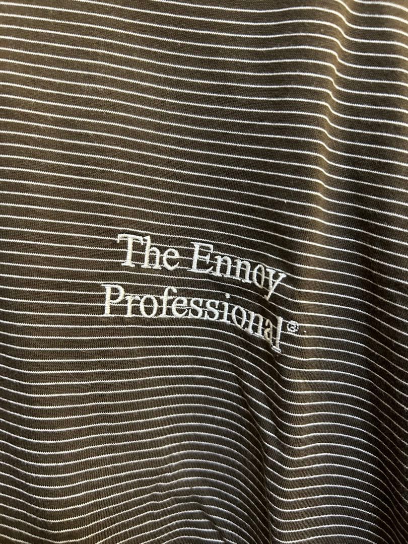 ENNOY S/S Border T-Shirt BROWN×WHITE S