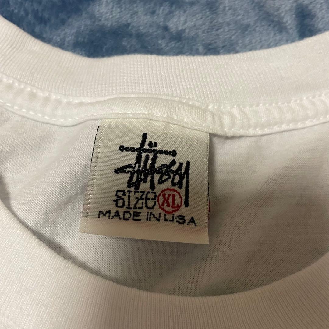 OLD Stussy TシャツXL USA製 白 シャドーマン両面プリント