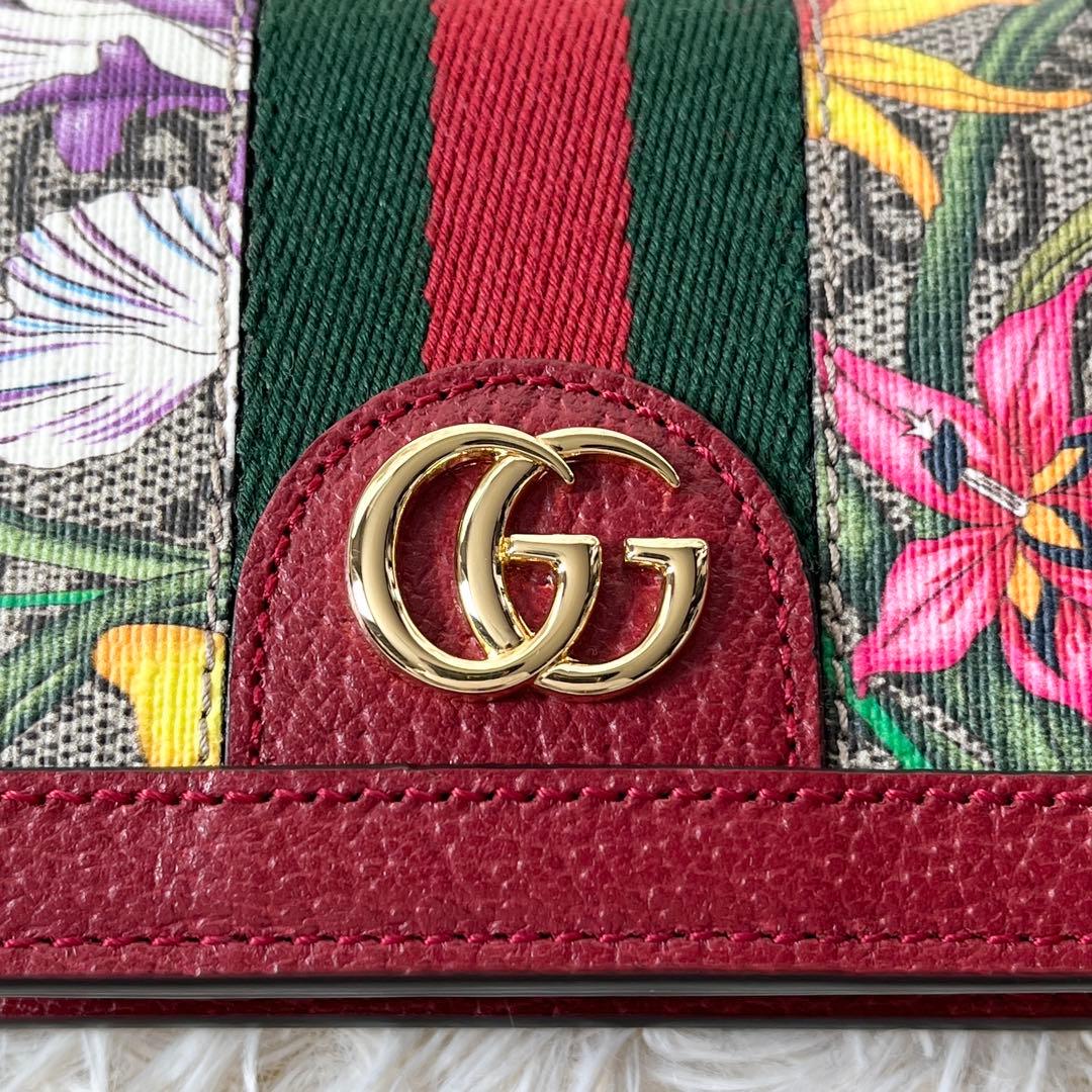 ⭐️新品未使用⭐️　GUCCI オフィディアGGフローラ　二つ折り財布　レザー