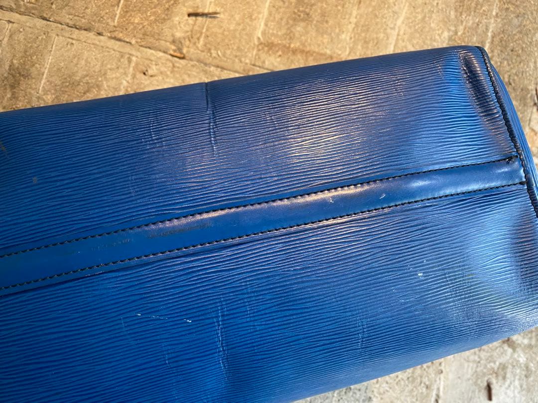 Louis Vuitton エピレザー ボストンバッグ 青 エピ
