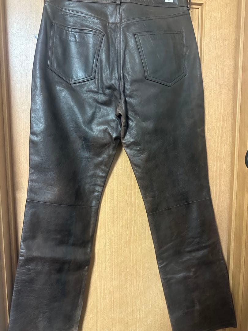  AND DRAKKAR ダークブラウン レザーパンツ