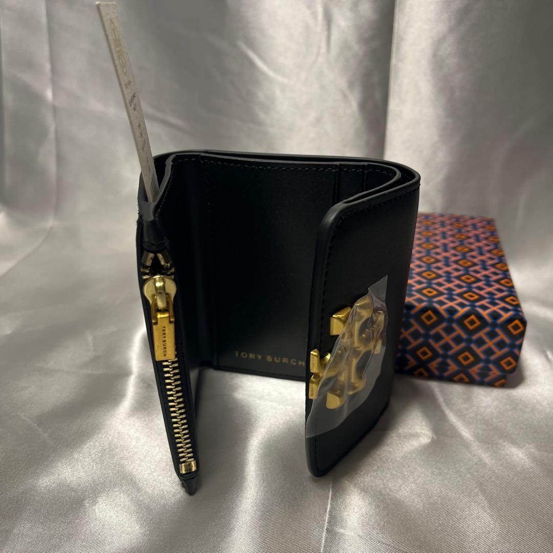 新品 TORY BURCH ブラック3つ折り財布 コンパクトウォレット