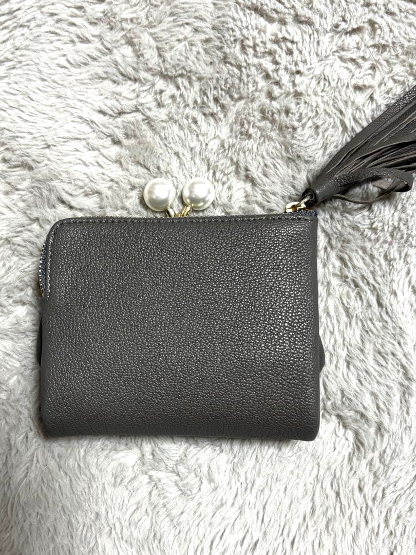 ペルケ perche アクリル玉がま口2つ折り財布