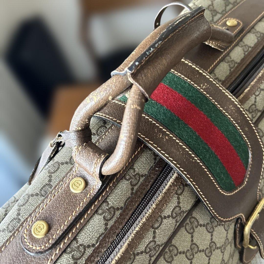 【GUCCI 】GGキャバスト　ボストンバッグ　オールドグッチ　希少