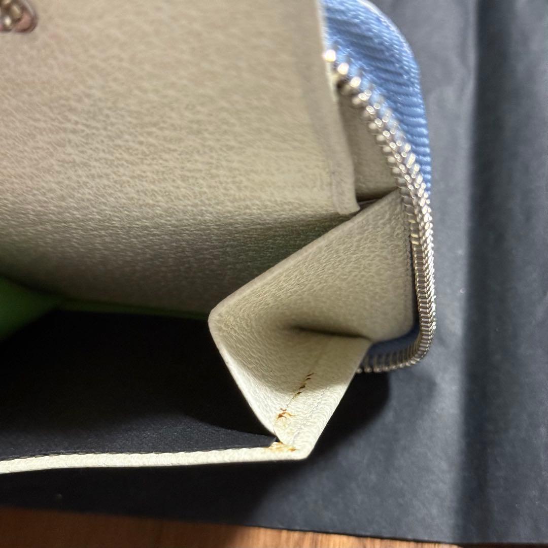 【新品・未使用】BVLGARI ロゴマニア 二つ折り財布 ブルー（箱付き）