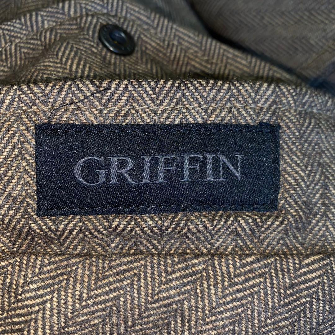 GRIFFIN リバーシブル ヘリンボーンボアコート sizeS ITALY製