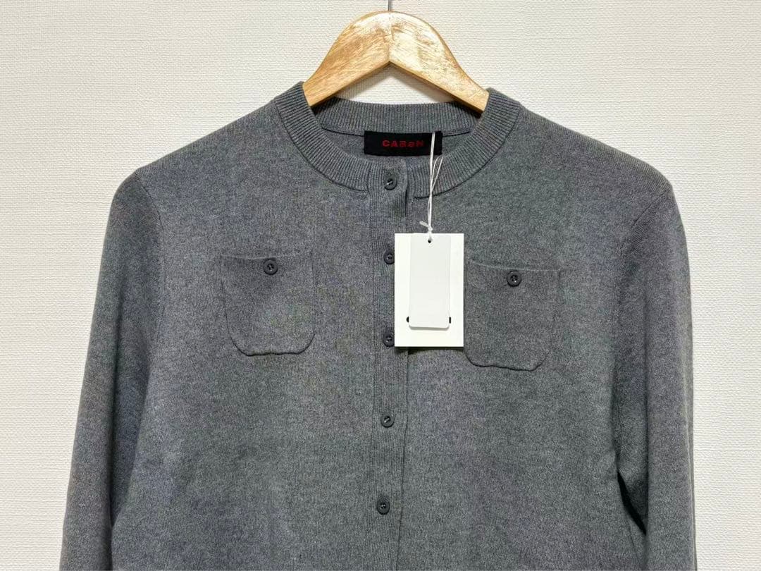 CABaN コットンカシミヤ クルーネックカーディガン ライトグレー xs