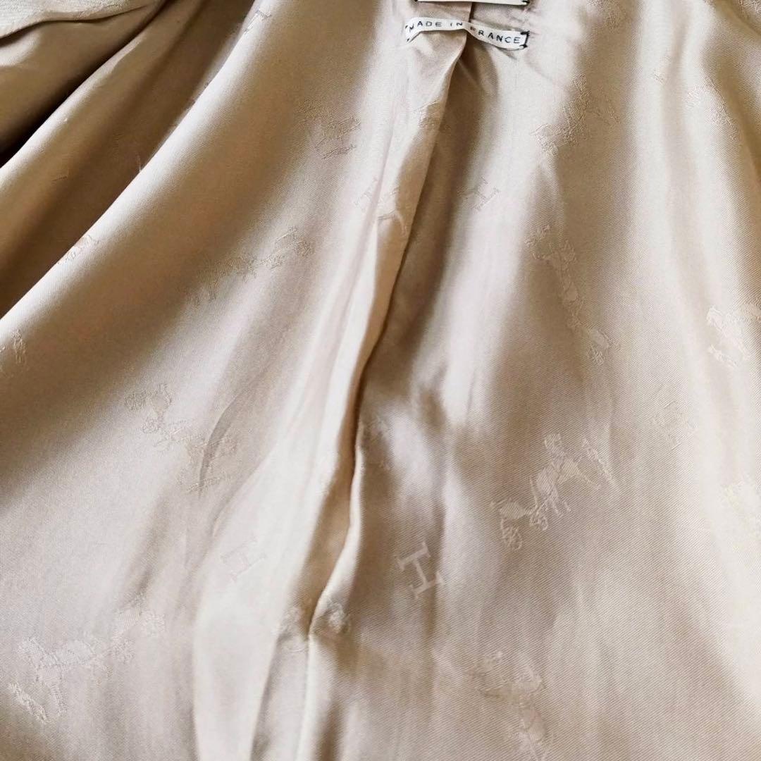 HERMES エルメス 100%カシミア テーラードジャケット ベージュ　シルク